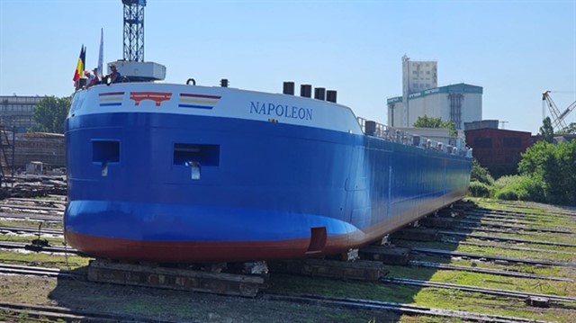 Launching of motor tanker NAPOLEON in Romania